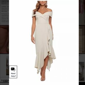 Xscape off-the-shoulder gown